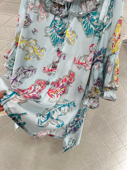 CHANEL 25S SEQUIN EMBELLISHED SHIRT DRESS SET 265579