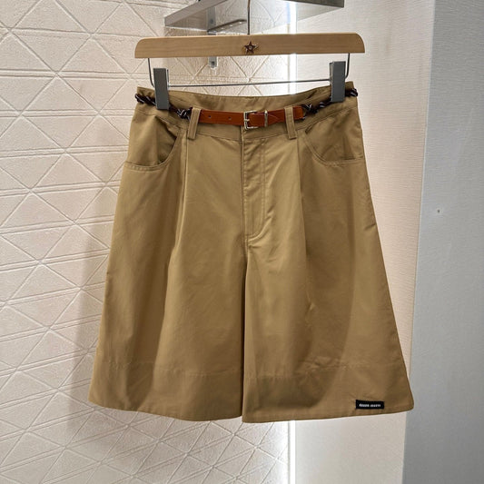 MIUMIU HIGH-WAISTED PLAID BERMUDA SHORTS 276620