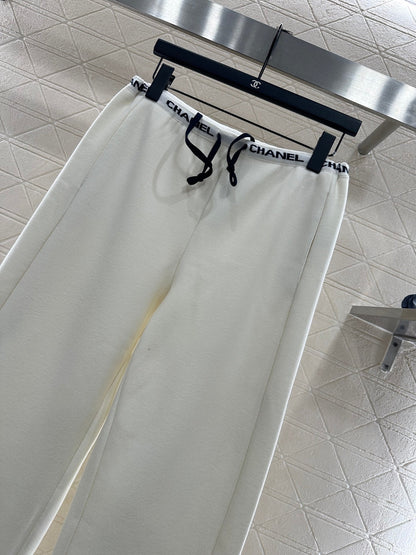 CHANEL 25S WIDE-LEG FLEECE-LINED PANTS 404
