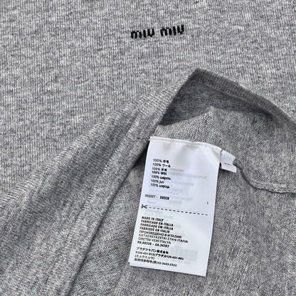 MIUMIU SHORT-SLEEVE TURTLENECK KNIT TOP STYLE 389