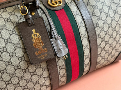 SAVOY MEDIUM DUFFLE BAG 44 IN BEIGE AND EBONY GG SUPREME CANVAS