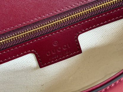 GUCCI 26S BLONDIE SHOULDER BAG 26 IN DARK RED CALFSKIN