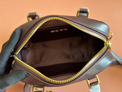 ARCADIE MATELASSÉ BAG 19 IN CHESTNUT BROWN LAMBSKIN GOLD HARDWARE