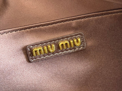 ARCADIE MATELASSÉ BAG 19 IN CHESTNUT BROWN LAMBSKIN GOLD HARDWARE