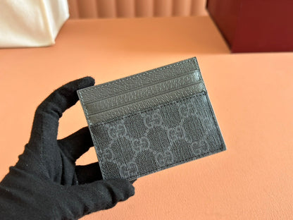 GG CARD CASE 10 IN GREY GG CALFSKIN