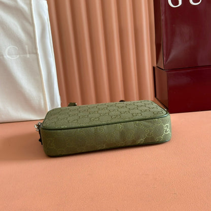 SMALL CROSSBODY BAG 23.5 IN FOREST GREEN GG CANVAS