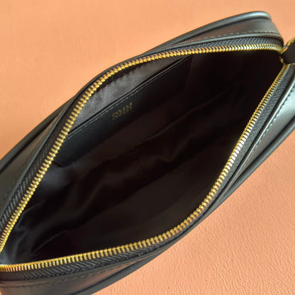 MIUMIU 26S POUCH BAG 20 IN BLACK CALFSKIN GOLD HARDWARE