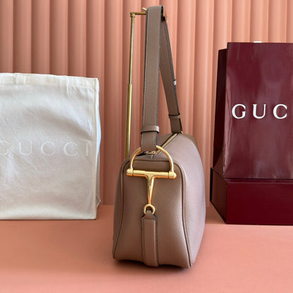 GUCCI 26S SHOULDER BAG 38 IN LIGHT BROWN CALFSKIN
