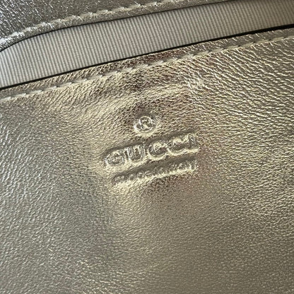 GUCCI 26S GG MARMONT BAG 22 IN SILVER LAMBSKIN