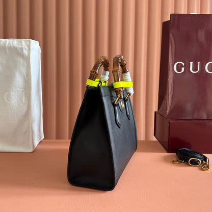 GUCCI 26S DIANA TOTE BAG 27 IN BLACK CALFSKIN
