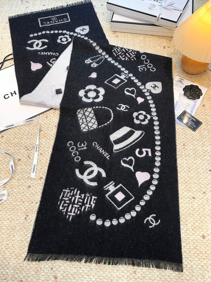 CHANEL 25S SCARF 203 CM IN CASHMERE 943933