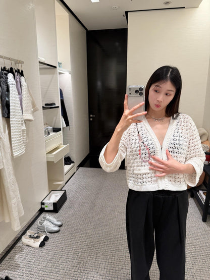 CHANEL 25S OPEN-KNIT CARDIGAN 617