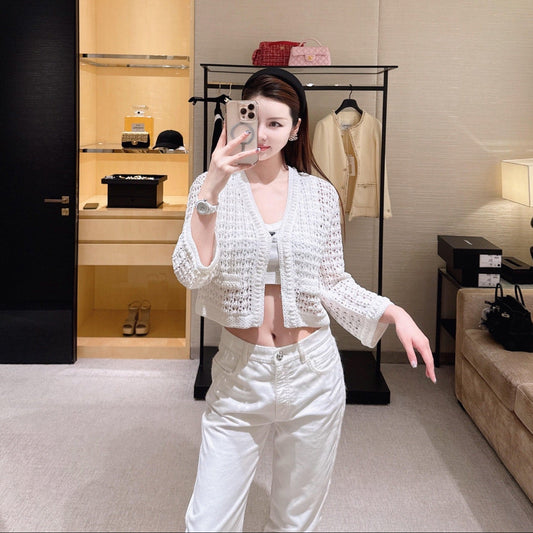 CHANEL 25S OPEN-KNIT CARDIGAN 617