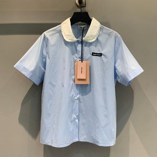 MIUMIU 26S PREPPY SHORT SLEEVE SHIRT 983
