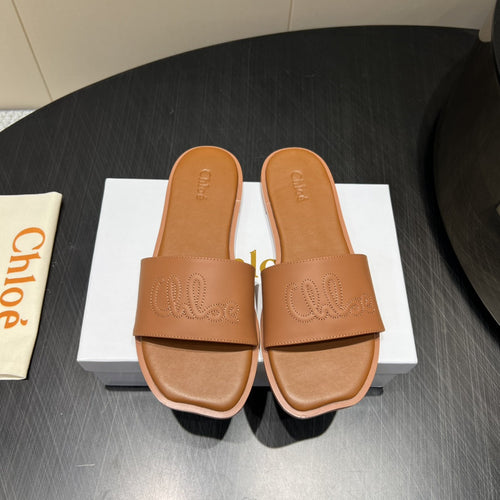 CHLOÉ 26S SANDALS IN BROWN CALFSKIN