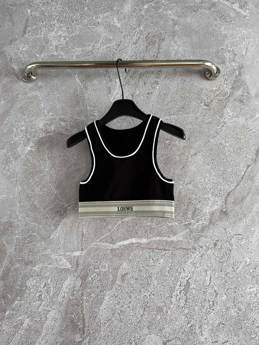 Joewe Sport Vest Black White Cotton