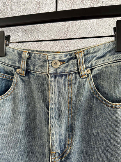 Loewe Waist-burnt Jeans Blue Cotton