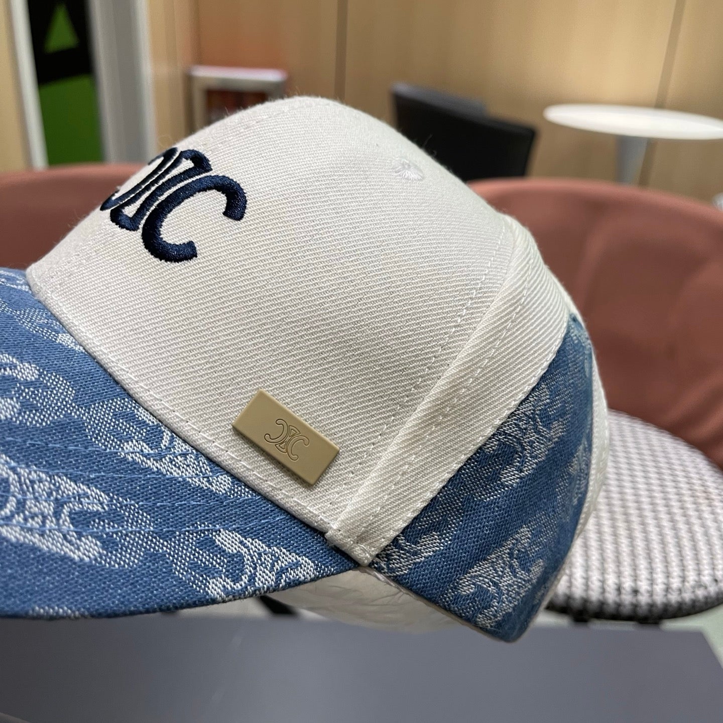 CELINE 26S COLOR-BLOCK BASEBALL CAP STYLE 65
