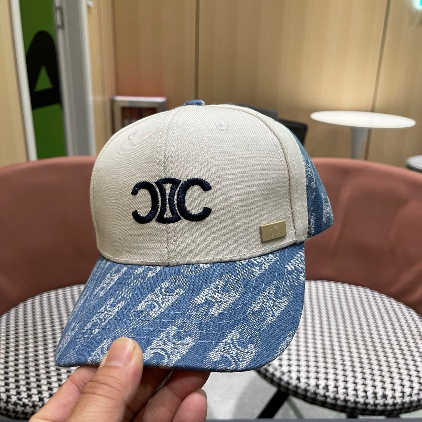 CELINE 26S COLOR-BLOCK BASEBALL CAP STYLE 65