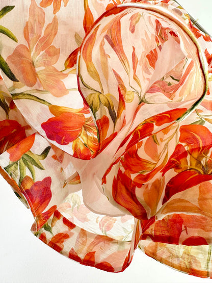 LANTERN SLEEVE MINI DRESS 25S IN SILK 266357