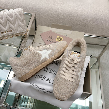 BALL STAR SNEAKERS WITH WHITE STAR IN BEIGE WOOL