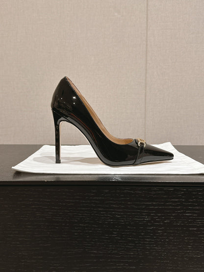 ROMAN HIGH-HEEL 10 CM IN BLACK CALFSKIN