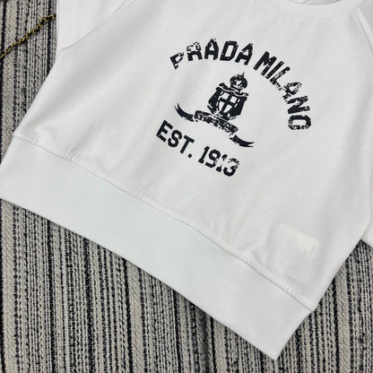 PRADA 25S SHORT-SLEEVE CREW NECK SWEATSHIRT SET 352