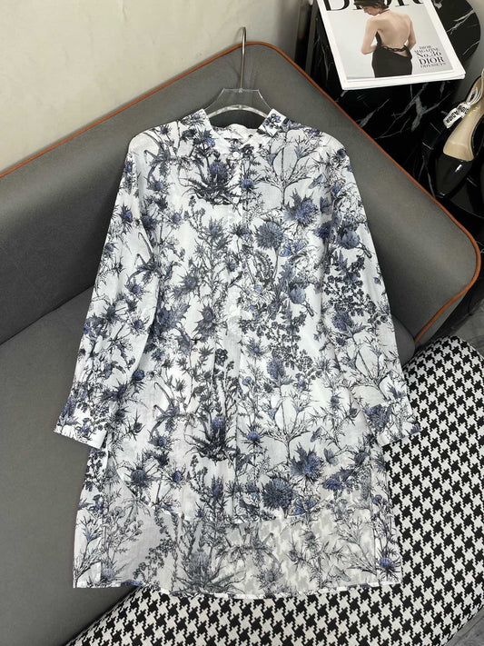 DIOR SHIRT DRESS WITH STAND COLLAR 198035