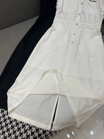 SLEEVELESS SHIRT DRESS – LONG LENGTH