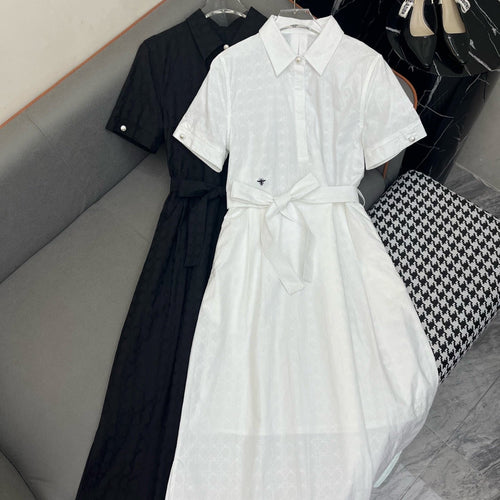 DIOR LONG SHIRT DRESS 25S IN COTTON JACQUARD 266617