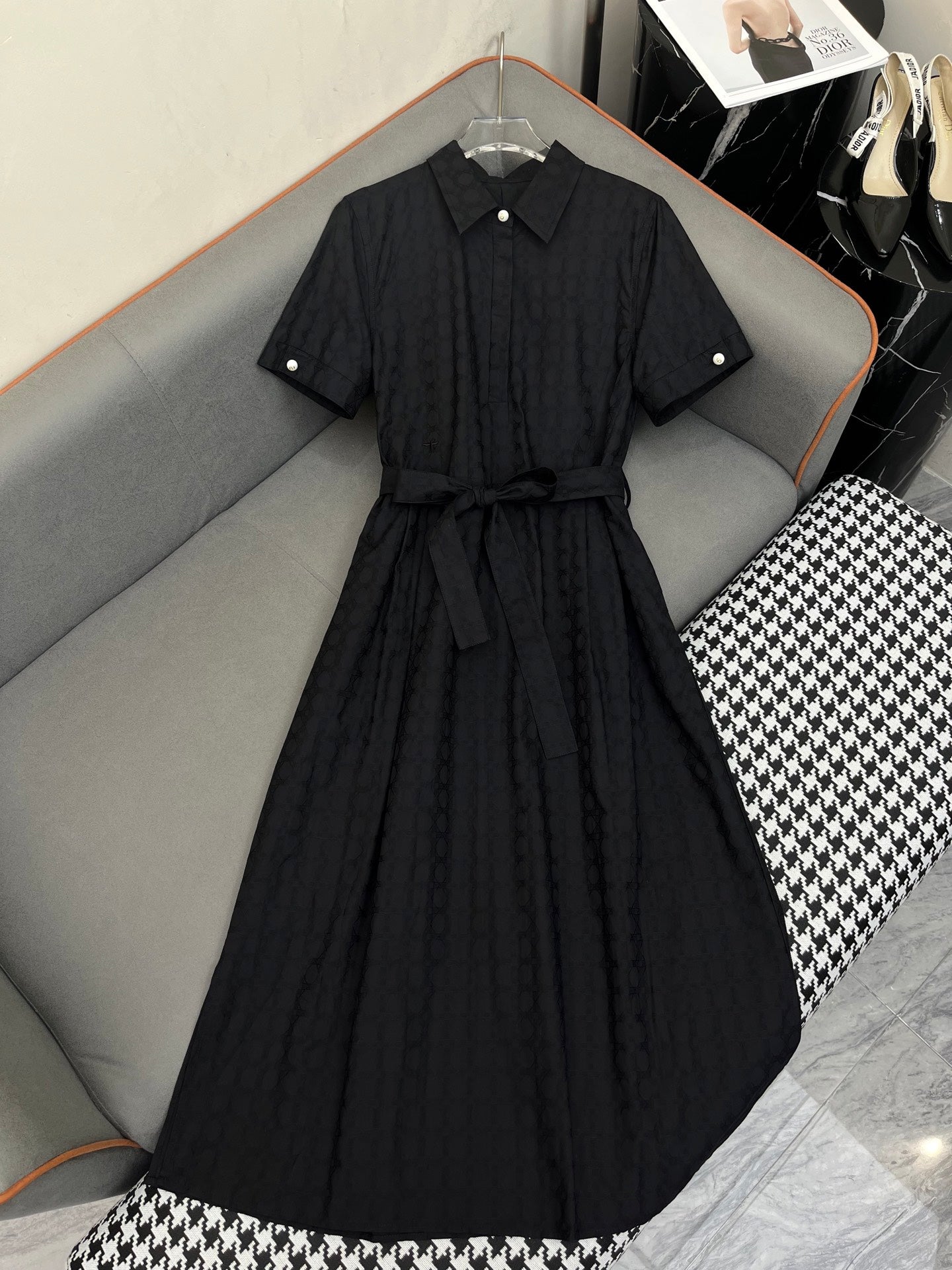 DIOR LONG SHIRT DRESS 25S IN COTTON JACQUARD 266617
