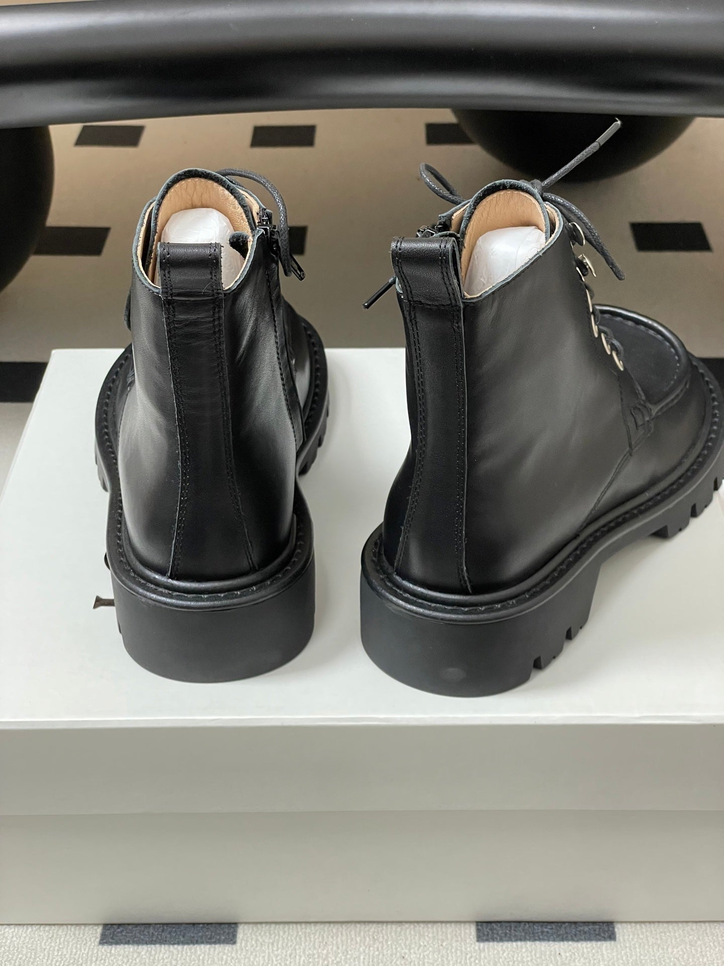 LOEWE 26S ANKLE BOOTS IN BLACK CALFSKIN