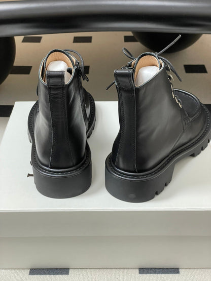 LOEWE 26S ANKLE BOOTS IN BLACK CALFSKIN