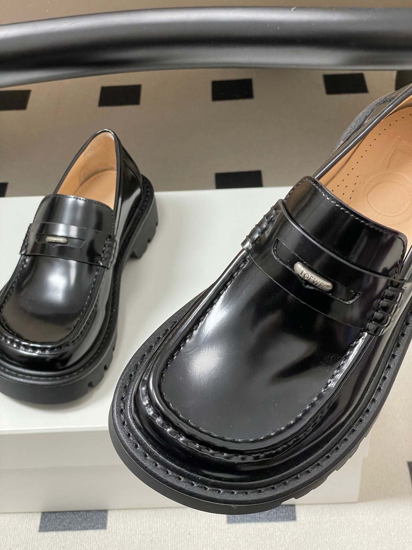 LOEWE 26S LOAFER IN BLACK PATENT CALFSKIN