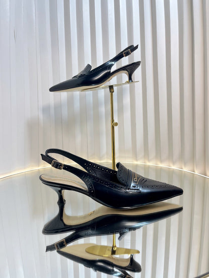 BOY SLINGBACK PUMP 35MM 25S IN BLACK CALFSKIN