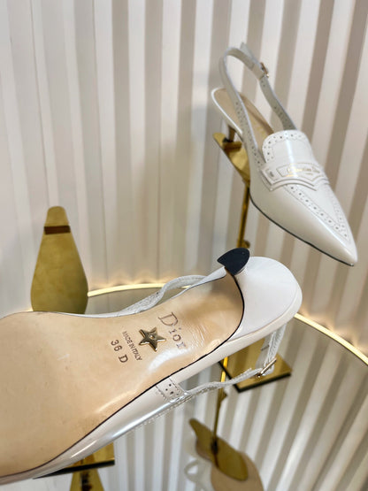 BOY SLINGBACK PUMP 35MM 25S IN WHITE CALFSKIN