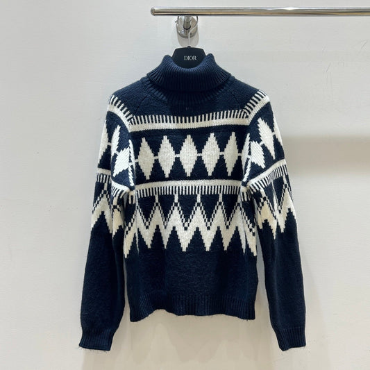 DIOR 25S PATTERNED TURTLENECK SWEATER 718