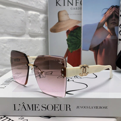 SQUARE SUNGLASSES 632891 IN WHITE ACETATE BROWN LENSES