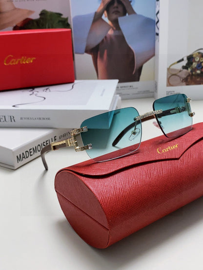 CRYSTAL STUDDED C DE RECTANGULAR FRAME SUNGLASSES 533159 IN METAL