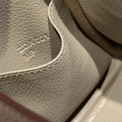 HERMES 25S MINI LINDY 19 IN BEIGE MARFA CALFSKIN GOLD HARDWARE