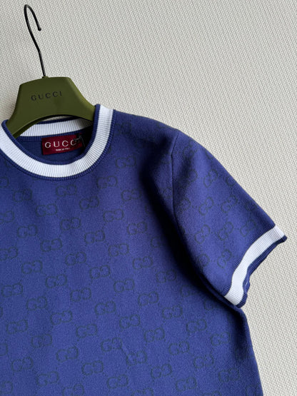 GUCCI SHORT-SLEEVE KNIT TOP STYLE 123