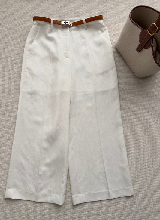 HERMES 26S WIDE LEG CROPPED PANTS 555