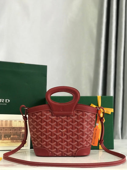GOYA 26S BELUGA MINI BAG 23MM IN DARK RED GOYARDINE CANVAS AND CALFSKIN