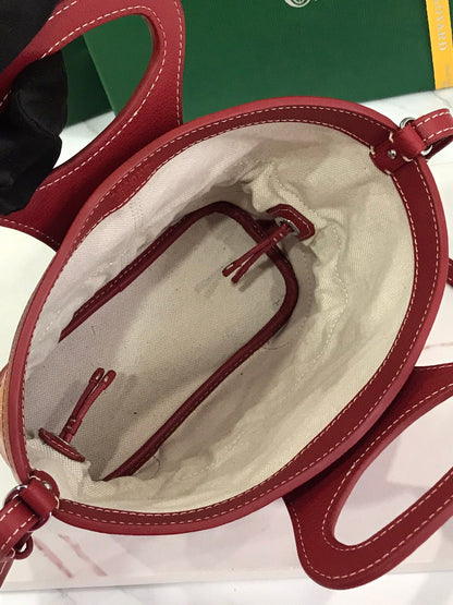 GOYA 26S BELUGA MINI BAG 23MM IN DARK RED GOYARDINE CANVAS AND CALFSKIN