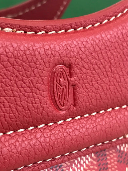 GOYA 26S BELUGA MINI BAG 23MM IN DARK RED GOYARDINE CANVAS AND CALFSKIN