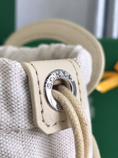 GOYA 26S BELUGA MINI BAG 23MM IN IVORY WHITE GOYARDINE CANVAS AND CALFSKIN