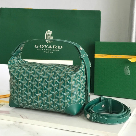 GOYA 26S BOEING 25MM IN DARK GREEN GOYARDINE CANVAS AND CALFSKIN