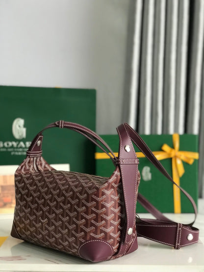 GOYA 26S BOEING 25MM IN BURGUNDY RED GOYARDINE CANVAS AND CALFSKIN
