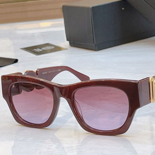 EMBOSSED LOGO MEDUSA BIGGIE SQUARE FRAME SUNGLASSES VE 6787 IN ACETATE