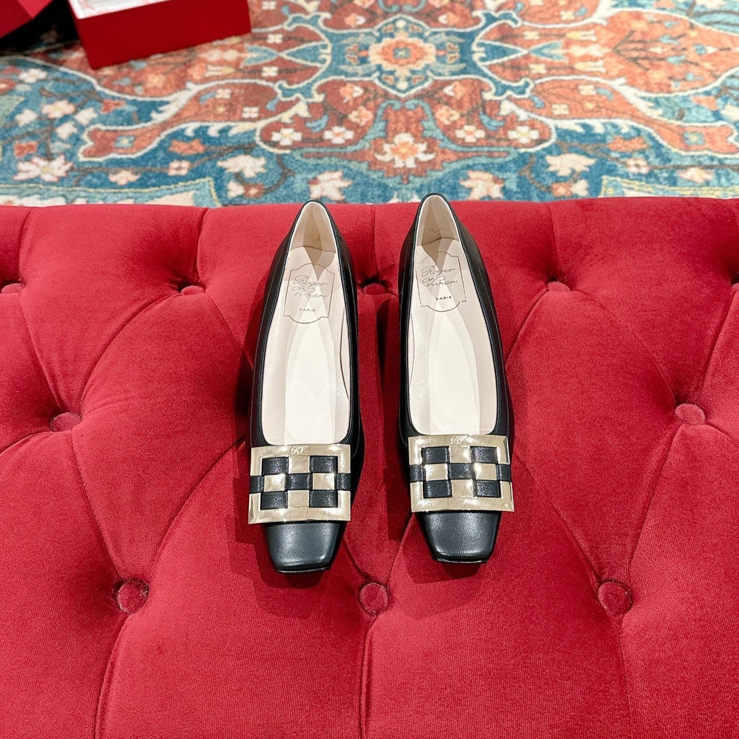 TROMPETTE BALLERINAS IN BLACK SHINY CALFSKIN